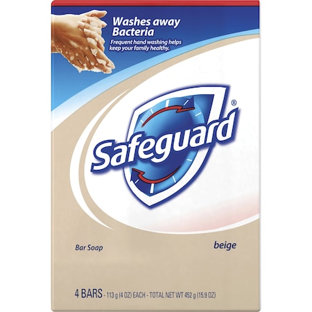 Procter & Gamble Bar Soap, Deodorant, Safeguard, 4oz, 4/PK, WE, PK 12 PGC08833